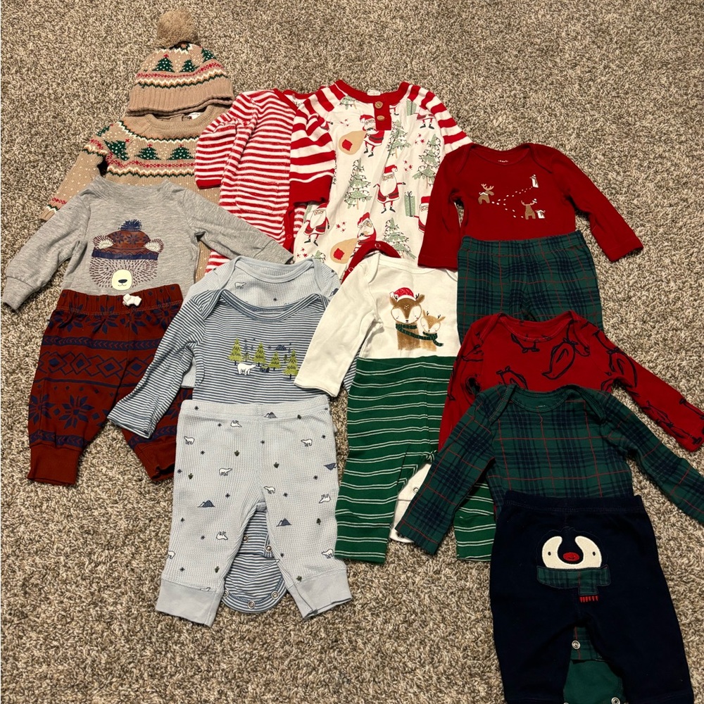 LOT holiday/ Winter baby clothes size 3 month